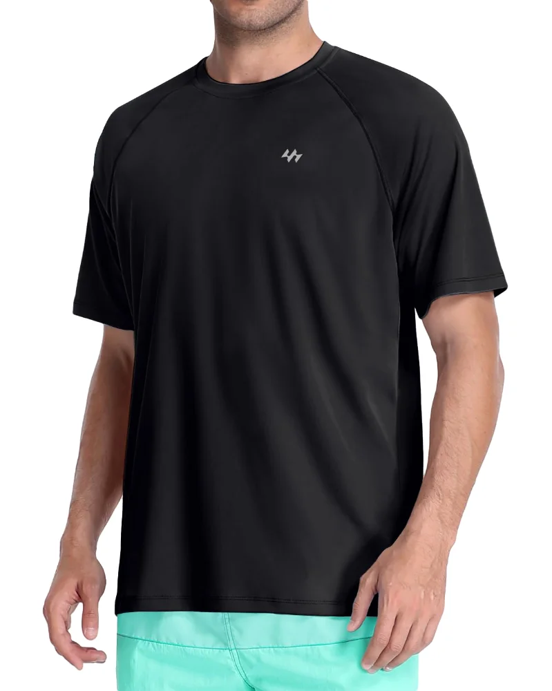 Ewedoos Men’s Short Sleeve Swim Shirt, UPF 50+